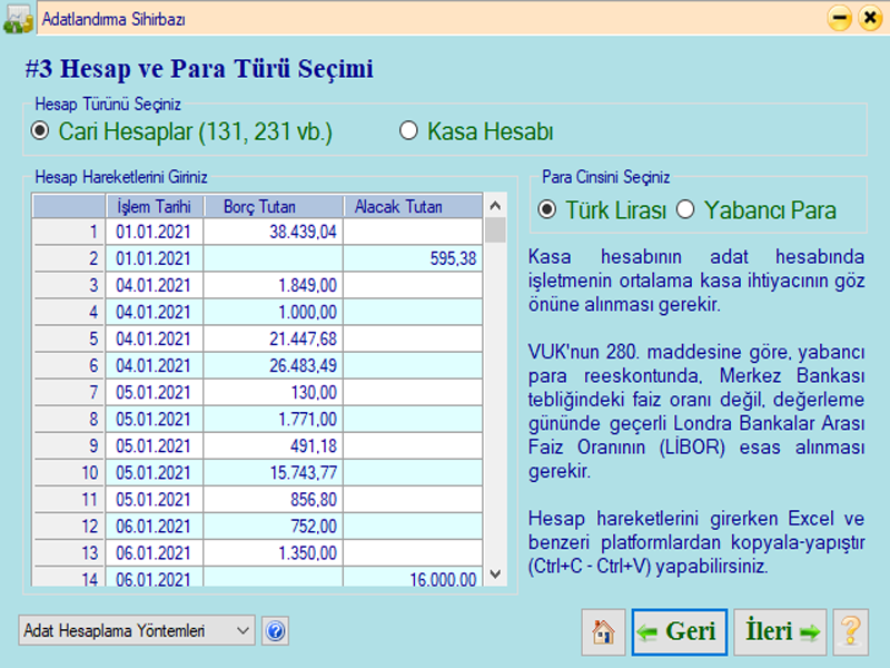 Adat Hesaplama